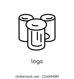 logs icon. Trendy modern flat linear vector logs icon on white background from thin line Winter collection, outline vector illustration