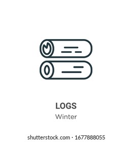 Logs outline vector icon. Thin line black logs icon, flat vector simple element illustration from editable winter concept isolated stroke on white background