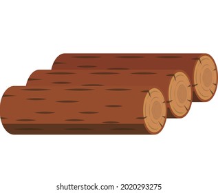 Logs. Sawmill symbol. Saw. Flat design.