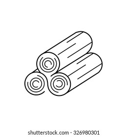 logs silhouette on white background