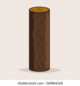 Logs tree icon isolated on background. Timber vector cartoon illustration.