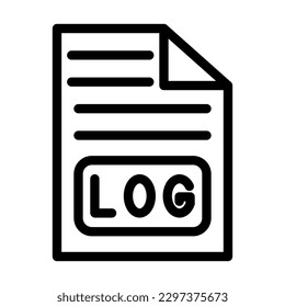 Logs Vector Line Icon Design