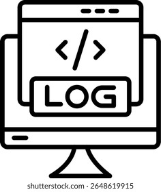 Logs Vector Line Icon Design