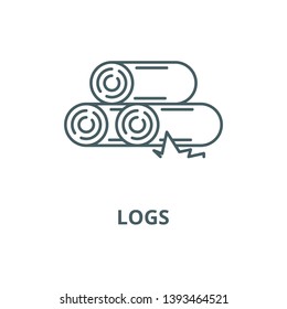 Logs vector line icon, linear concept, outline sign, symbol