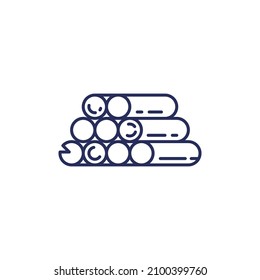 logs or woodpile line icon