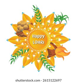 Lohri Festival Punjabi Celebration Vector Illustration