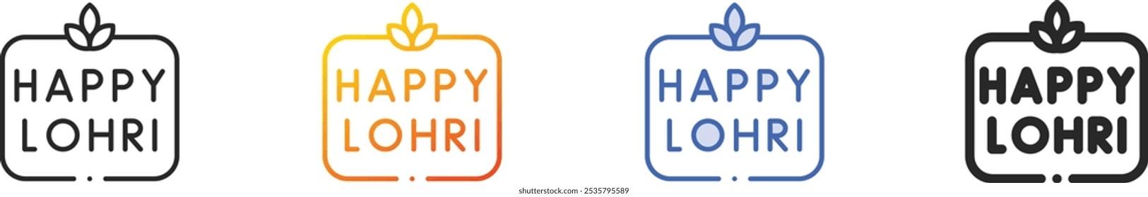 lohri icon.Thin Linear, Gradient, Blue Stroke and bold Style Design Isolated On White Background