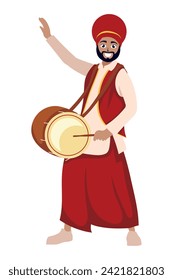 lohri indian man illustration design