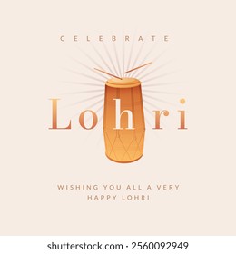 Lohri, the religious Indian Punjabi festival. Lohri design elements with Happy Lohri typography