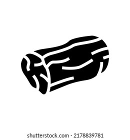 loin beef glyph icon vector. loin beef sign. isolated contour symbol black illustration