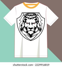 loin design vector animal  for t-shirt design.