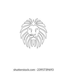 loin line art logo with black color 