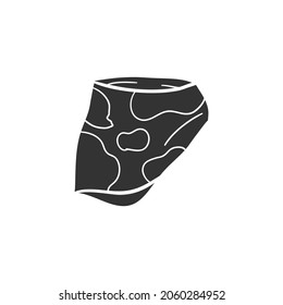 Loincloth Icon Silhouette Illustration. Prehistoric Wear Vector Graphic Pictogram Symbol Clip Art. Doodle Sketch Black Sign.