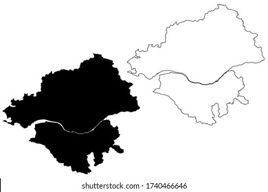 Loire-Atlantique Department (France, French Republic, Pays de la Loire region) map vector illustration, scribble sketch Loire Atlantique map