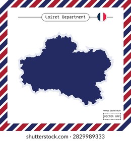 Loiret department vector map of central France and the Loire Valley, ideal for geographic studies, tourism, education, travel guides, regional planning and business graphics.