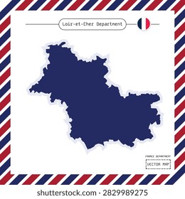 Loir-et-Cher department vector map in the Loire Valley, France, suitable for tourism, castles, geography, education, travel publications, regional identity and cartographic projects.