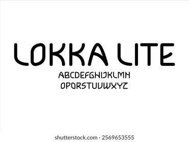 Lokka Lite font for logo and headline. Isolated vector typeset