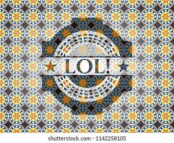 LOL arabic emblem background. Arabesque decoration.