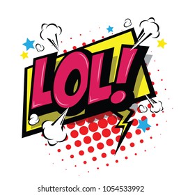 LoL! Comic Speech Bubble, Cartoon. art and illustration vector file.