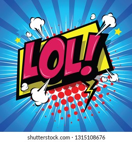 LoL! Comic Speech Bubble, Cartoon. art and illustration vector file.