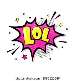 Lol. Comic Speech Bubble In Pop Art Style. Vector Illustration