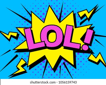 LOL Comic Vector cartoon illustration explosions. Comics Symbol,sticker tag,special offer label,advertising badge. Sign banner. Comics speech bubble bang.Clouds for explosions like boom. Pop-art