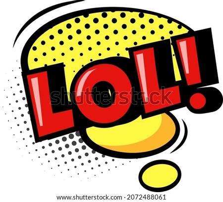 Lol dotted bubble for magazine isolated on white. Vector lol bubble vintage, halftone speech comic cloud, text design retro illustration
