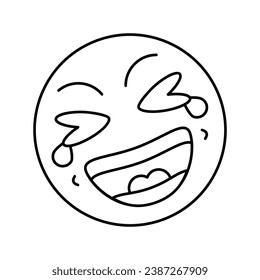 lol emoji line icon vector. lol emoji sign. isolated contour symbol black illustration