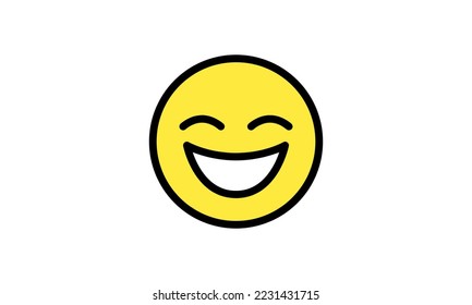 lol expression emoji  vector yellow head simple modern design eps 8