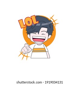 LOL Expression Illustration Character Chibi Sticker Vector