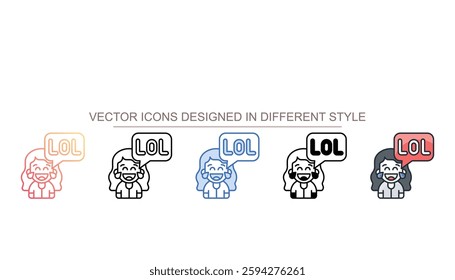 Lol icon design with white background stock illustration