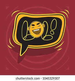 Lol Lots Of Laughs With Laughing Face. Vector Graphic.