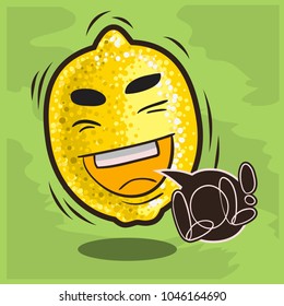 Lol Lots Of Laughs With Laughing Lemon Funny Fruits. Vector Graphic.