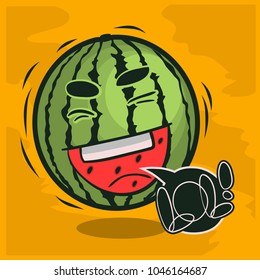 Lol Lots Of Laughs With Laughing Watermelon Funny Fruits. Vector Graphic.