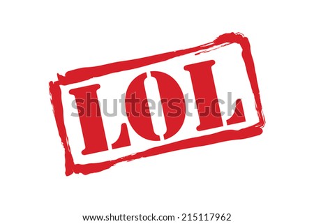 LOL red rubber stamp vector over a white background.