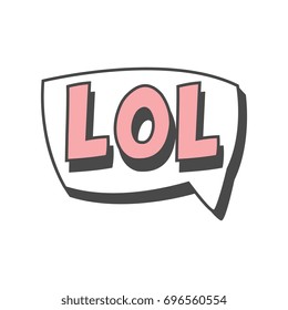 Lol short phrase, speech bubble in retro style vector Illustration