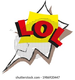 Lol speech bubble comic text cartoon vector