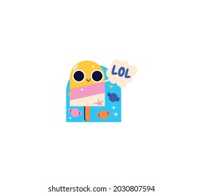 Lol Sticker Icon Isolated On White Background