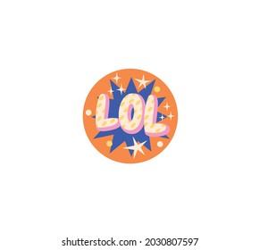 Lol Sticker Icon Isolated On White Background