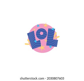 Icono De Pegatina De Lol Aislado En Fondo Blanco