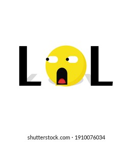 Lol text logo vector graphics