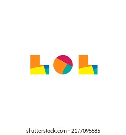 LOL three 3 letter logo combination alphabet vector creative company icon design template modern full color