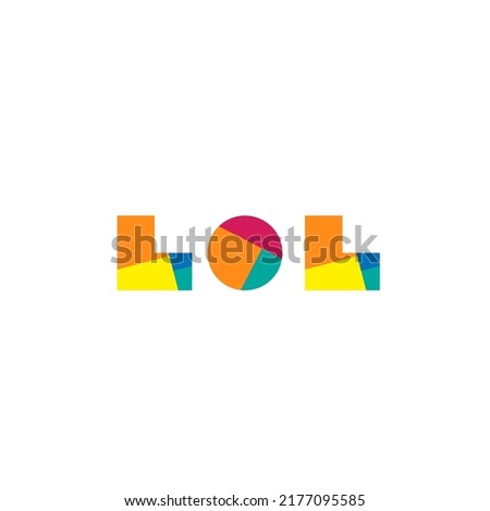 LOL three 3 letter logo combination alphabet vector creative company icon design template modern full color