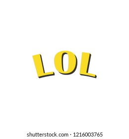 Lol, yellow sticker icon. Element of photo stickers icon for mobile concept and web apps. Sticker Lol, yellow icon can be used for web and mobile