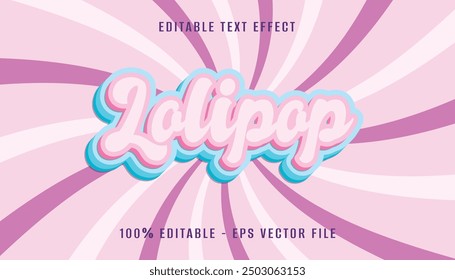 lolipop 3d text effect design