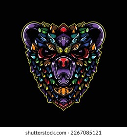 lolipop colorful decorative bear pattern mascot