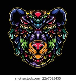 lolipop colorful decorative bear pattern mascot