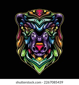 lolipop colorful decorative bear pattern mascot