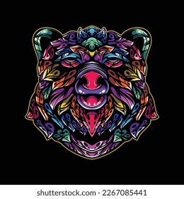 mascota de estampado de oso decorativo de color lolipop