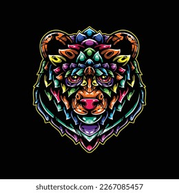 lolipop colorful decorative bear pattern mascot